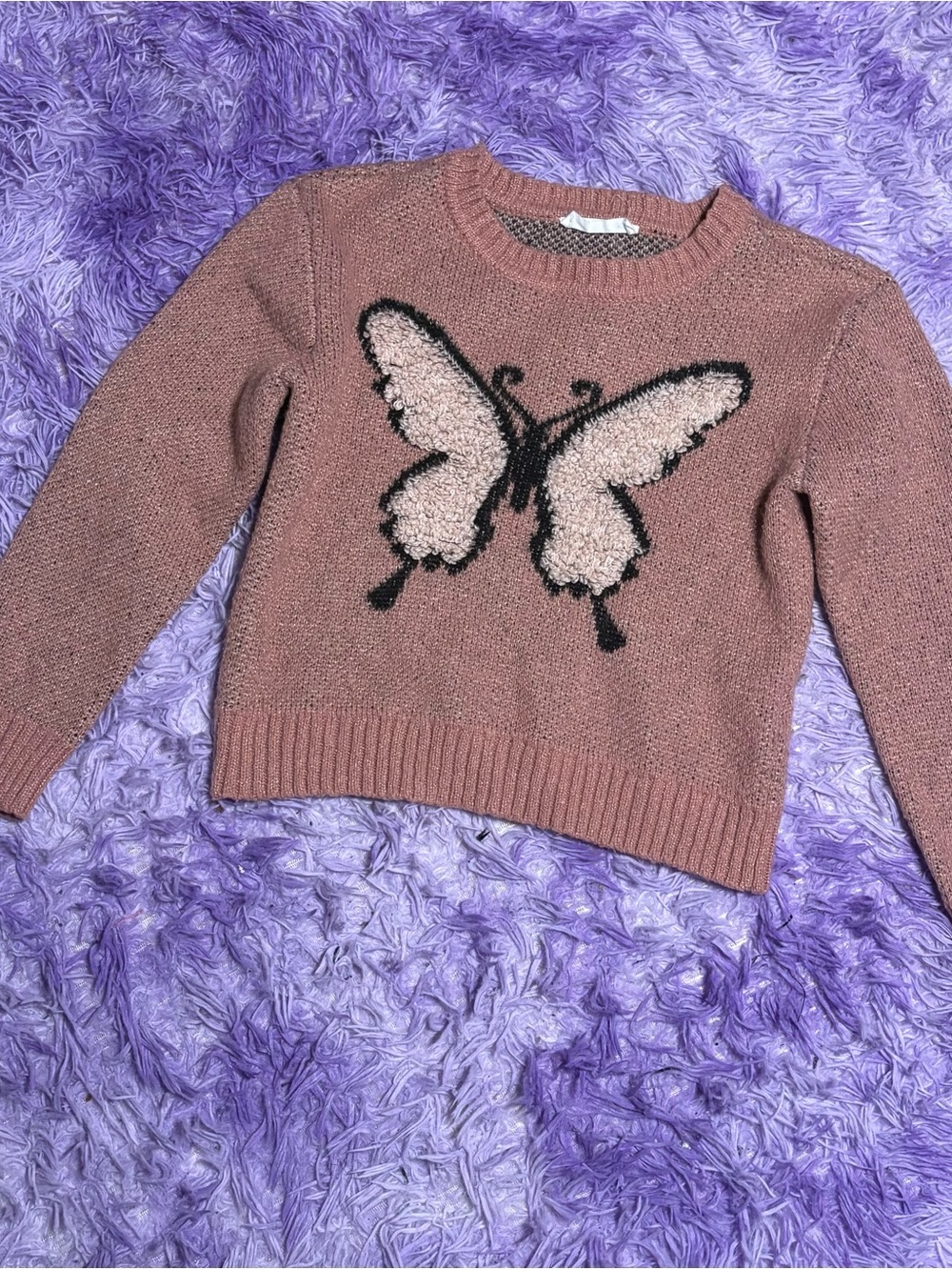 Kids PinkButterly Intarsia Knit Sweater
